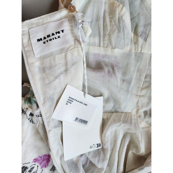 NWT Isabel Marant Etoile Giana Floral Maxi Dress Size 38 US 6 Ecru #1E502 - Picture 10 of 15